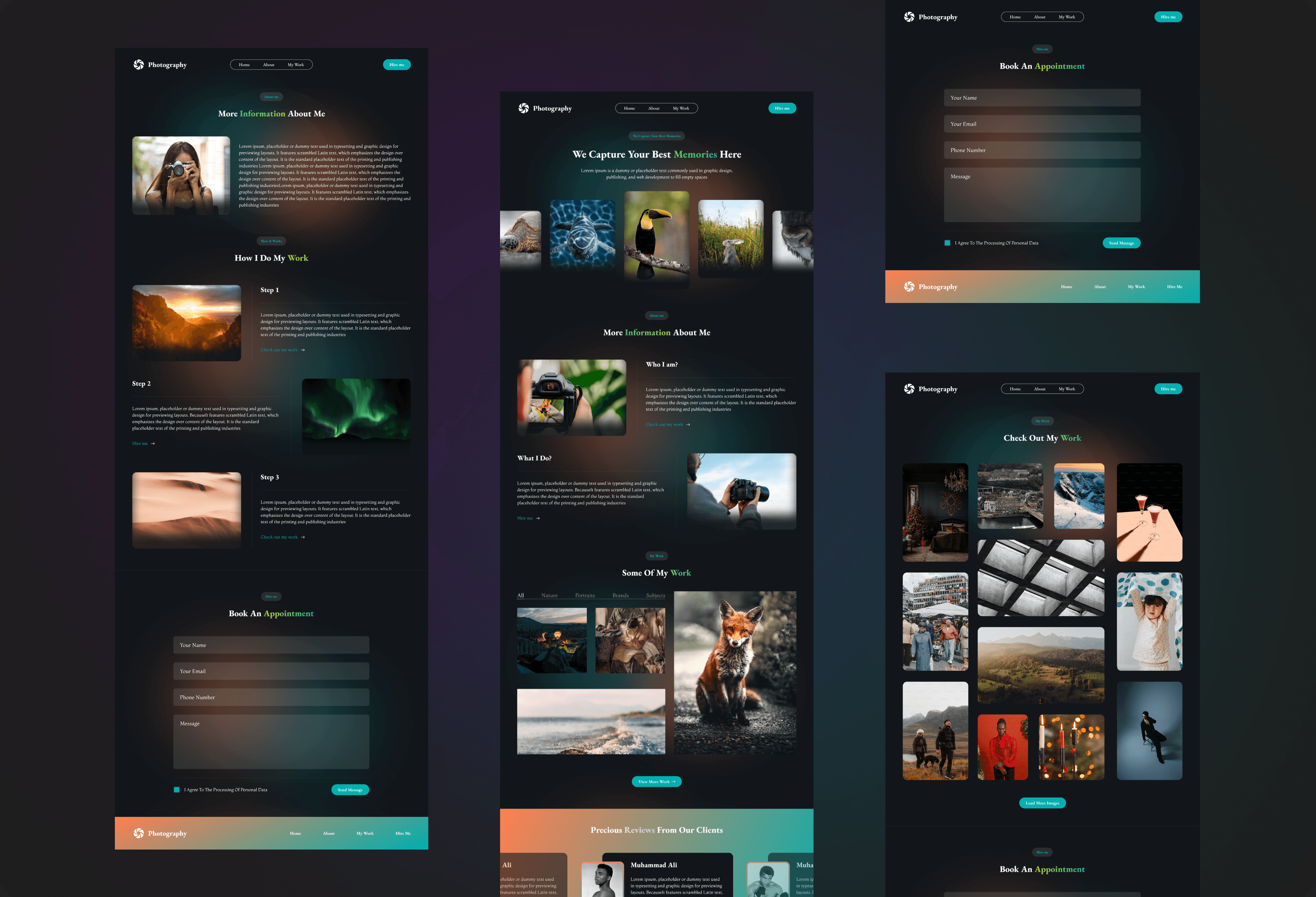 Portfolio and booking UI